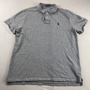 Polo Ralph Lauren Custom Slim Fit Shirt Mens XL Gray Golf Shirt Preppy Casual